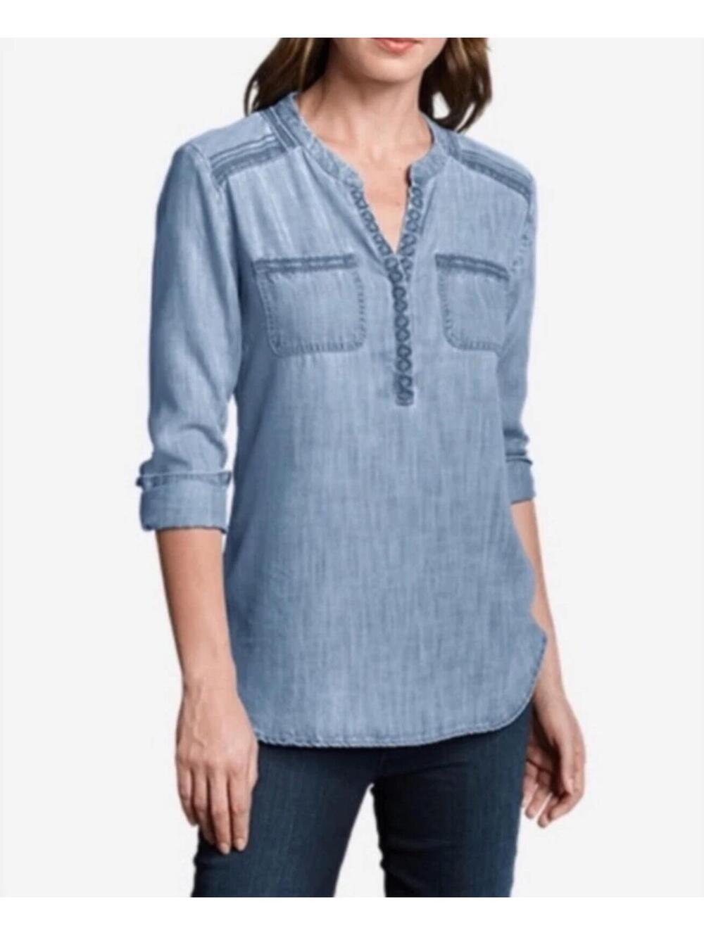 Eddie Bauer Tranquil Tencel Denim Women's Popover Tunic 2X